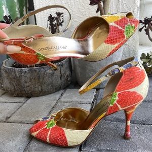 Dolce & Gabbana Multicolor Lizard Leather Heels